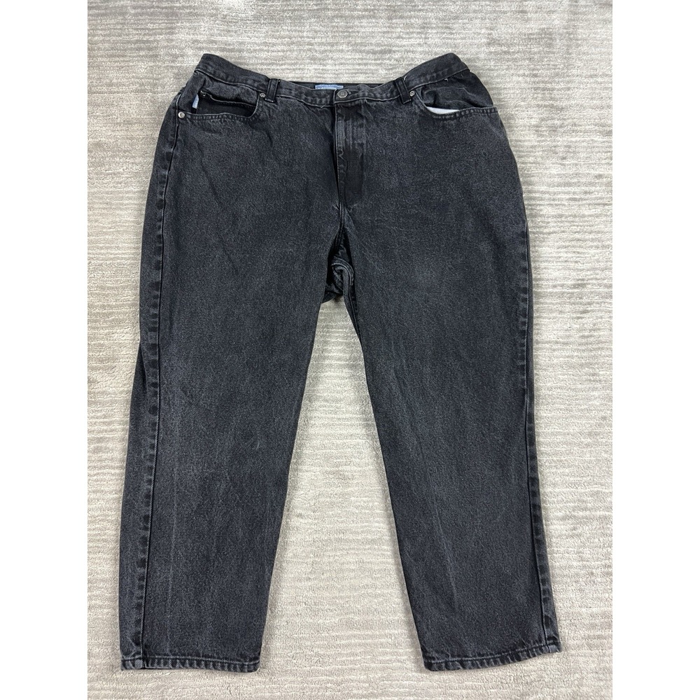 Liz & Me Jeans Womens 20WS‎ Black Denim Straight Leg Relaxed 100% Cotton